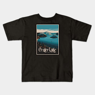 Crater Lake National Park Vintage Travel Poster Kids T-Shirt